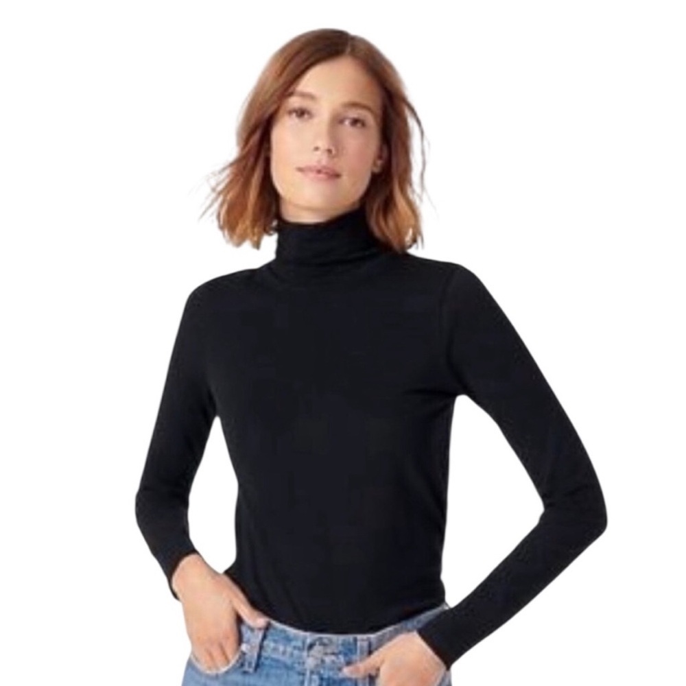 J. Crew Black Slim Turtleneck Top
